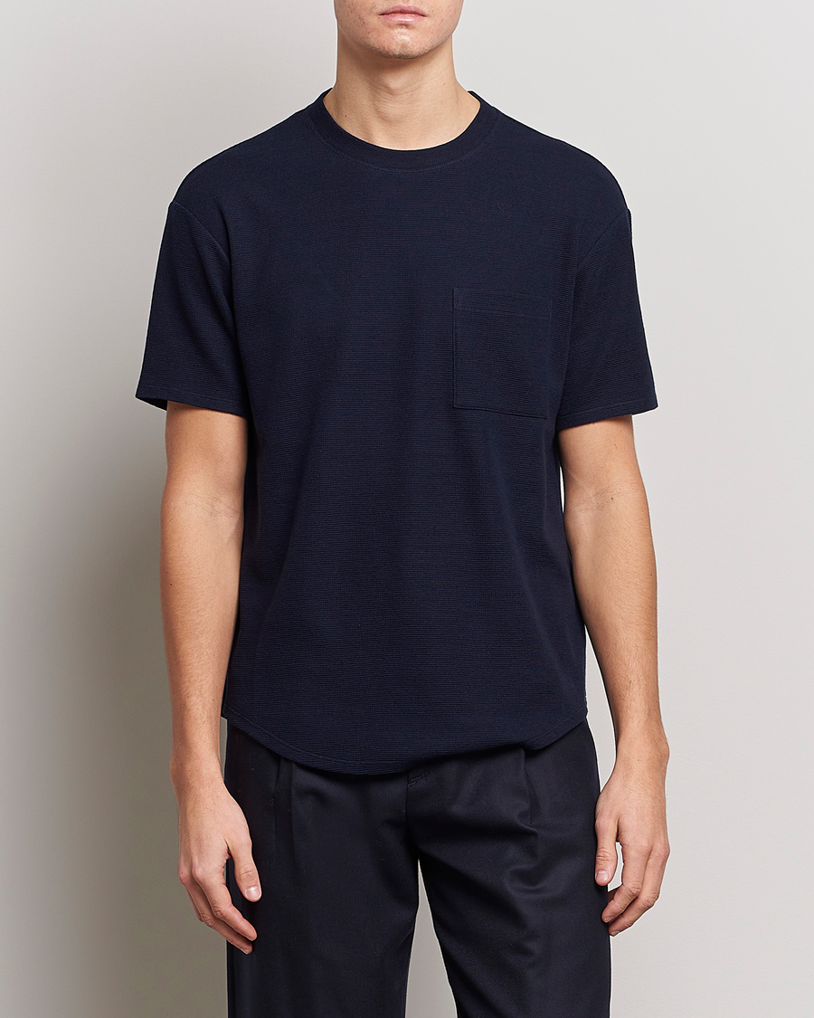 Herre | T-Shirts | Giorgio Armani | Cotton/Cashmere T-Shirt Navy