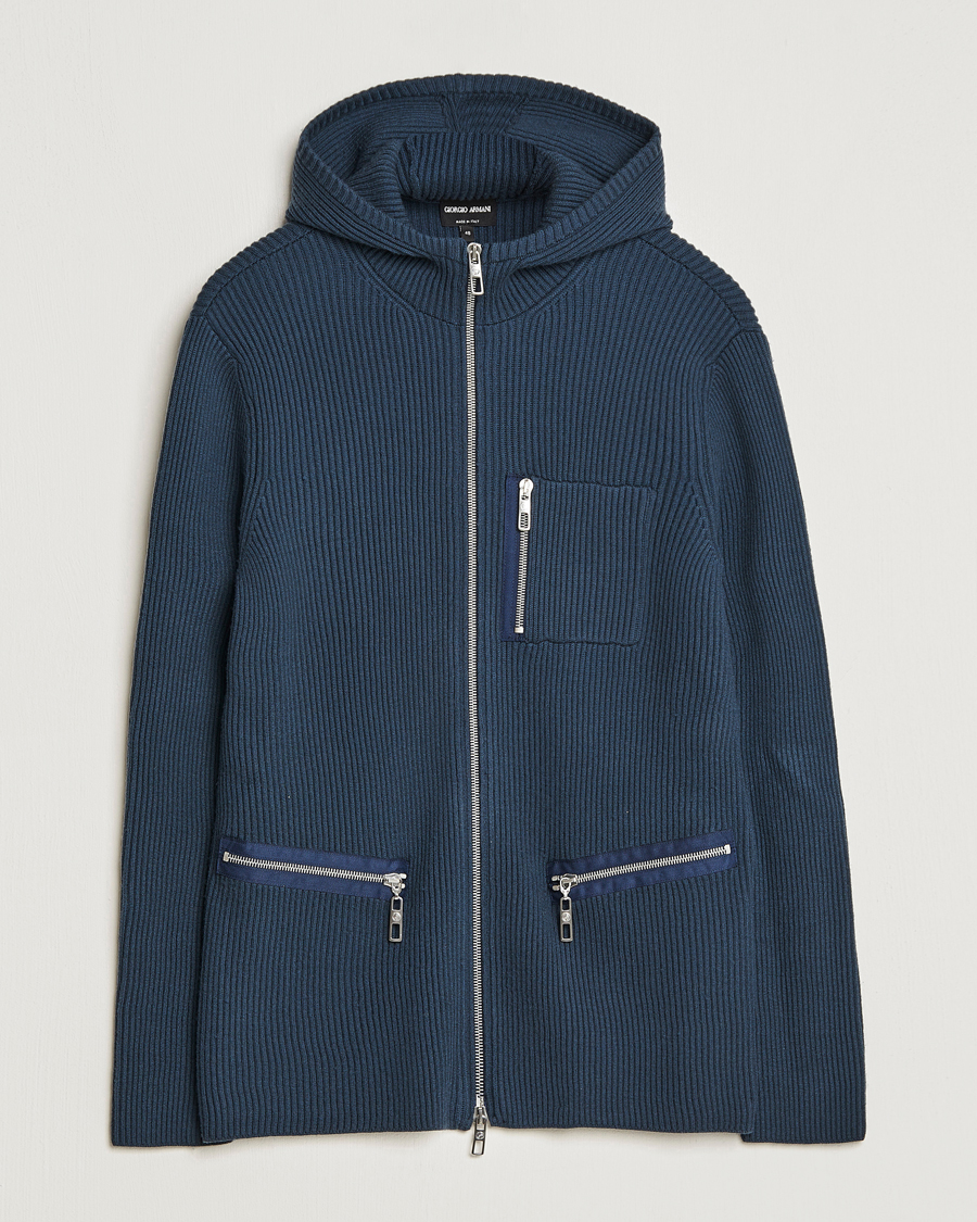 Herre | Gensere | Giorgio Armani | Cardigan Zip Jacket Navy