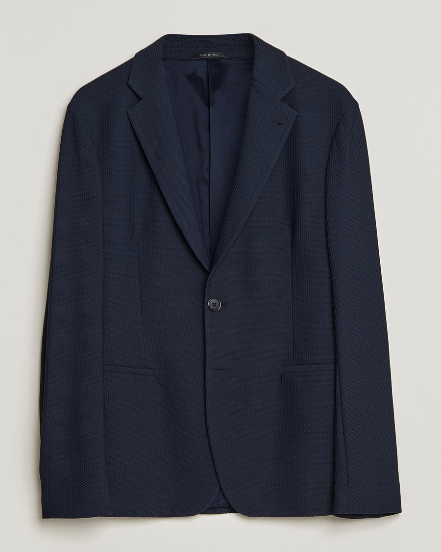 Herre | Dressjakker | Giorgio Armani | Single Breasted Mesh Blazer Navy