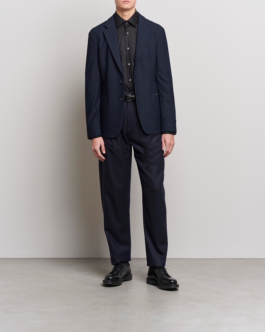 Herre | Dressjakker | Giorgio Armani | Single Breasted Mesh Blazer Navy