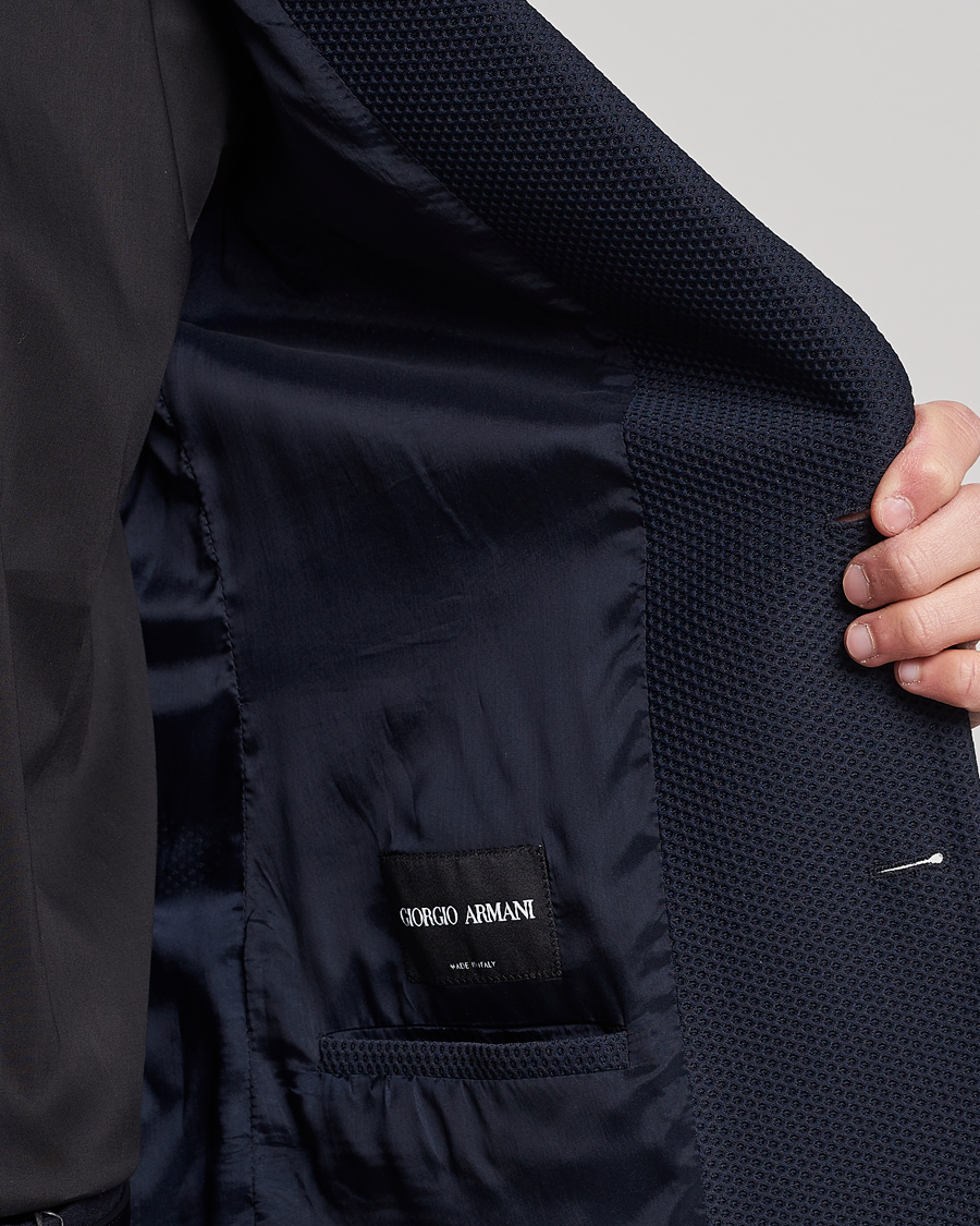 Herre | Dressjakker | Giorgio Armani | Single Breasted Mesh Blazer Navy