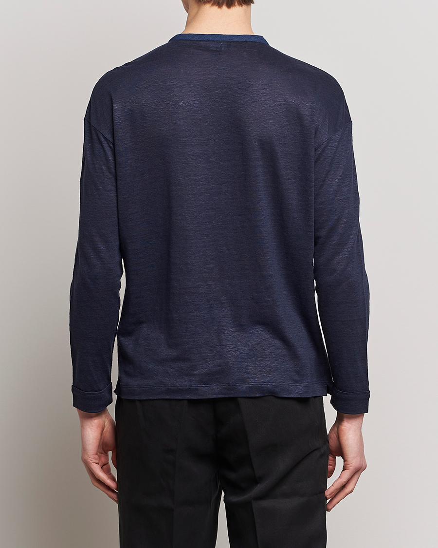 Herre | Gensere | Giorgio Armani | Linen Henley Navy