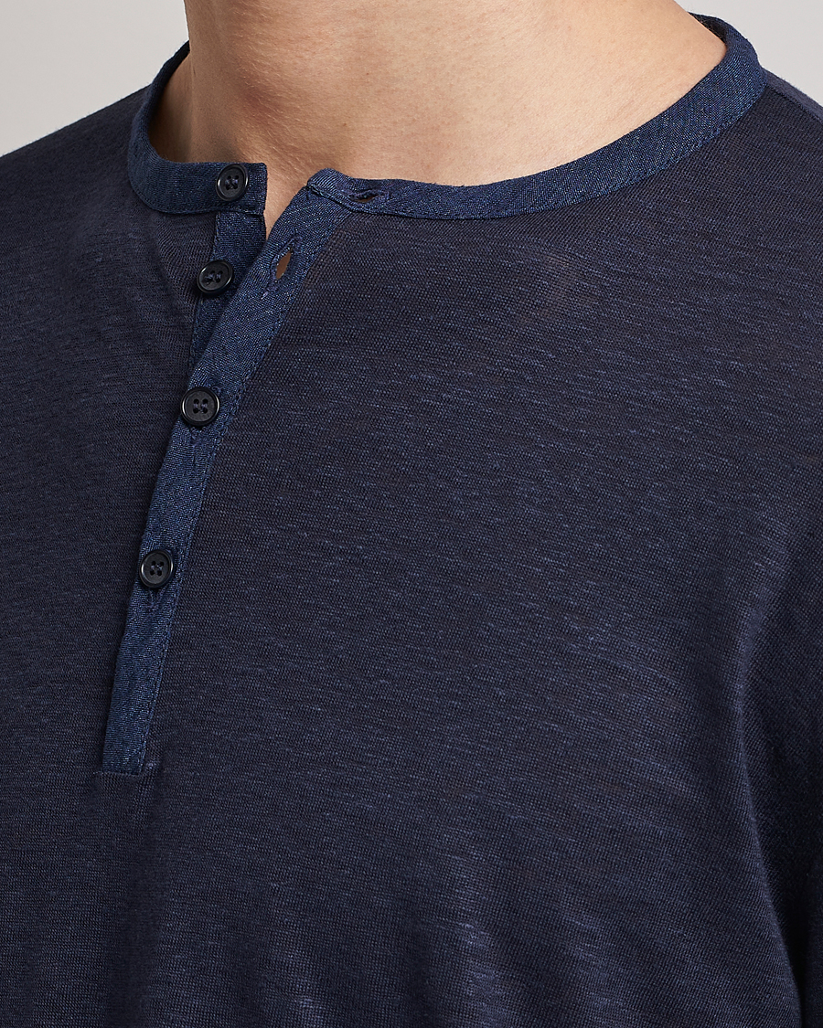 Herre | Gensere | Giorgio Armani | Linen Henley Navy