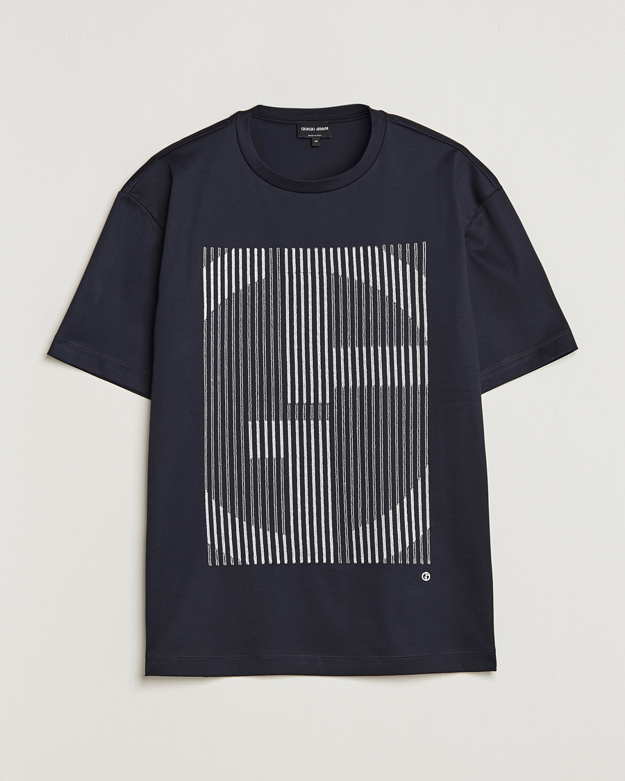 Herre | T-Shirts | Giorgio Armani | Abstract Logo T-Shirt Navy