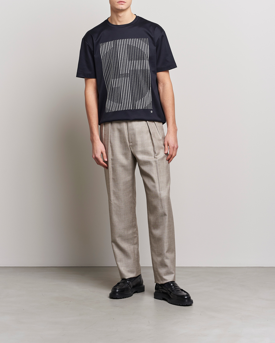 Herre | T-Shirts | Giorgio Armani | Abstract Logo T-Shirt Navy