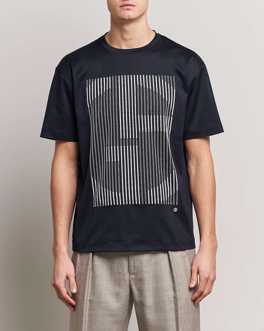 Herre |  | Giorgio Armani | Abstract Logo T-Shirt Navy