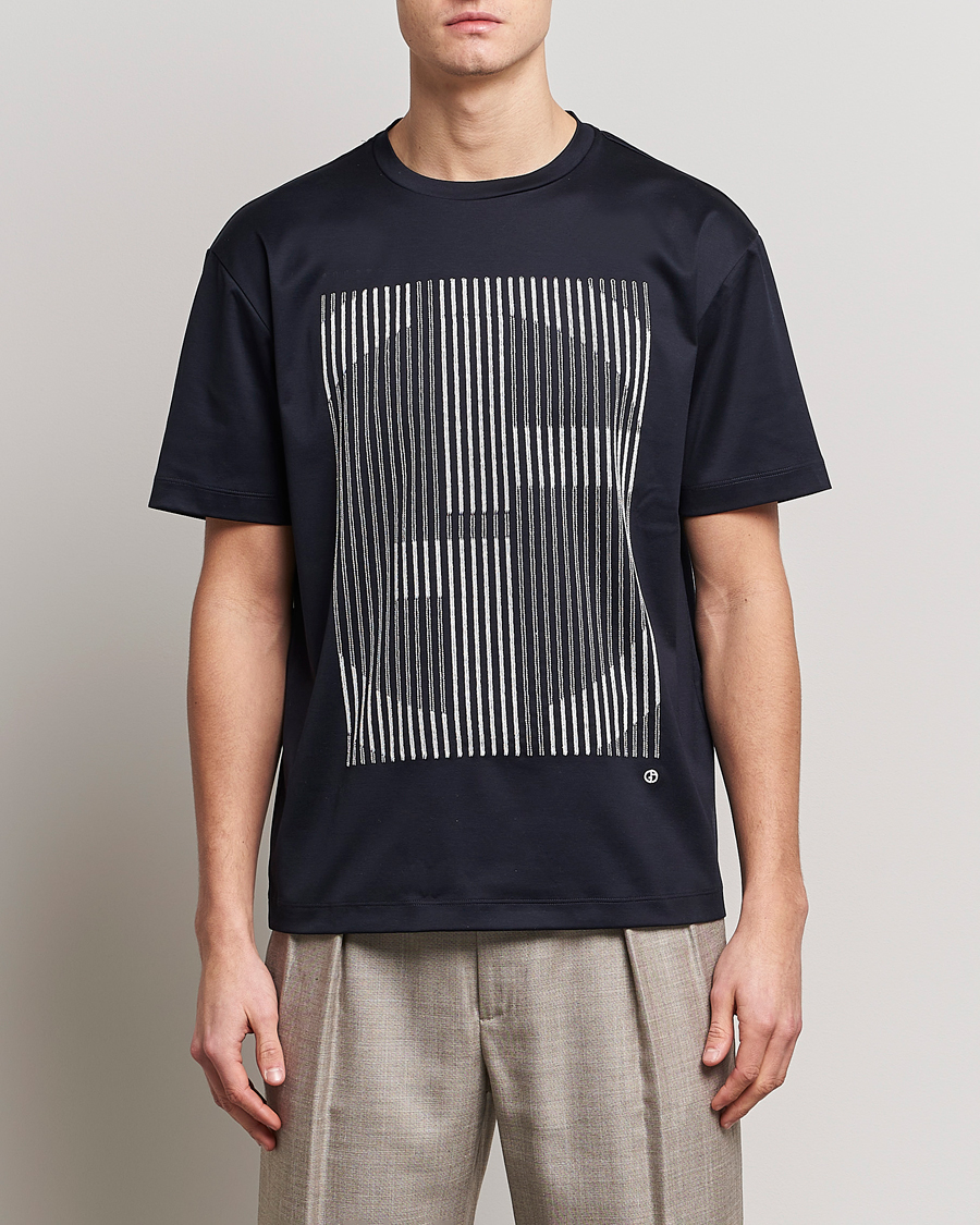 Herre | T-Shirts | Giorgio Armani | Abstract Logo T-Shirt Navy