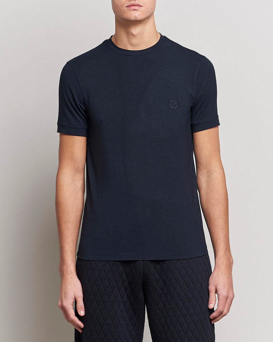 Herre | Avdelinger | Giorgio Armani | Embroidered Logo T-Shirt Navy