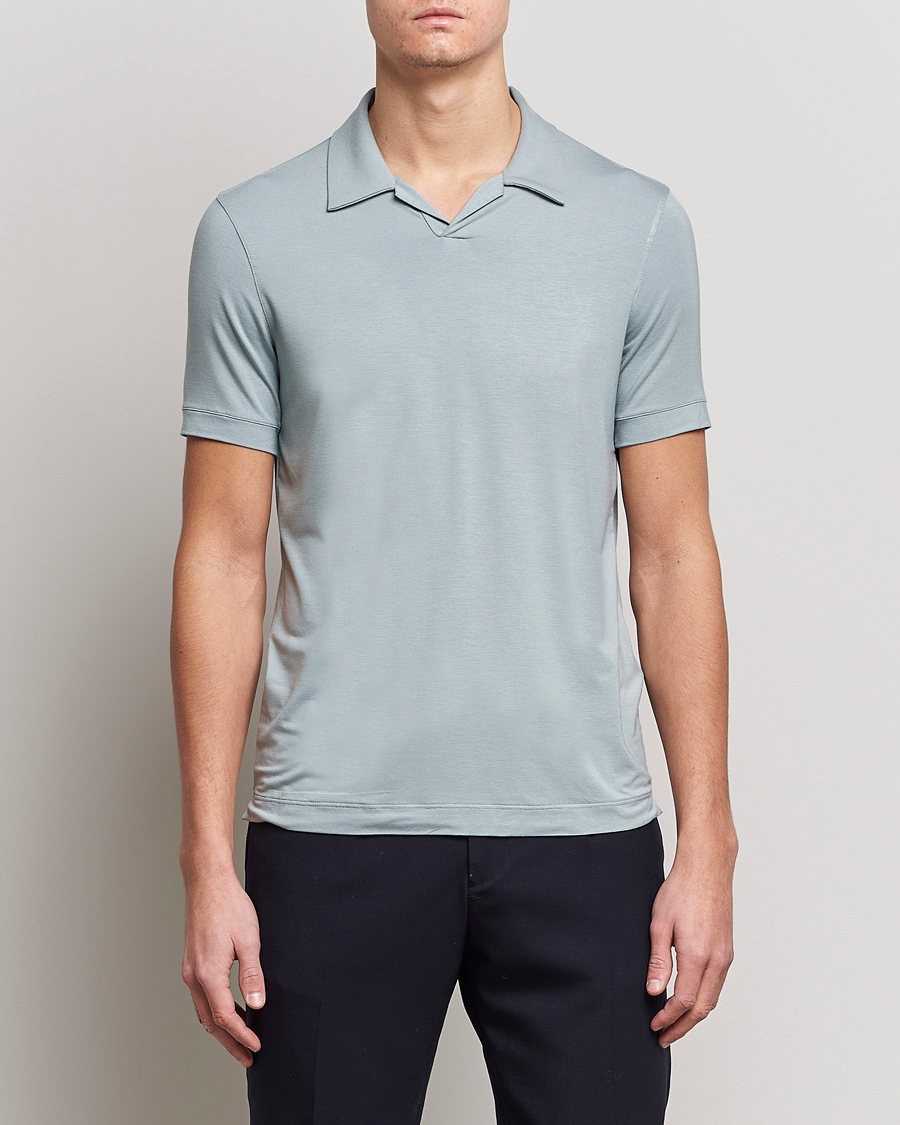 Herre |  | Giorgio Armani | Short Sleeve Stretch Polo Light Grey