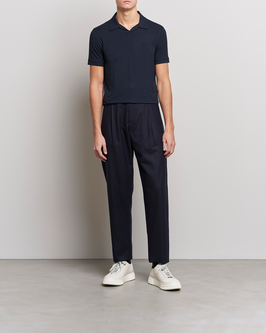 Herre | Pikéer | Giorgio Armani | Short Sleeve Stretch Polo Navy