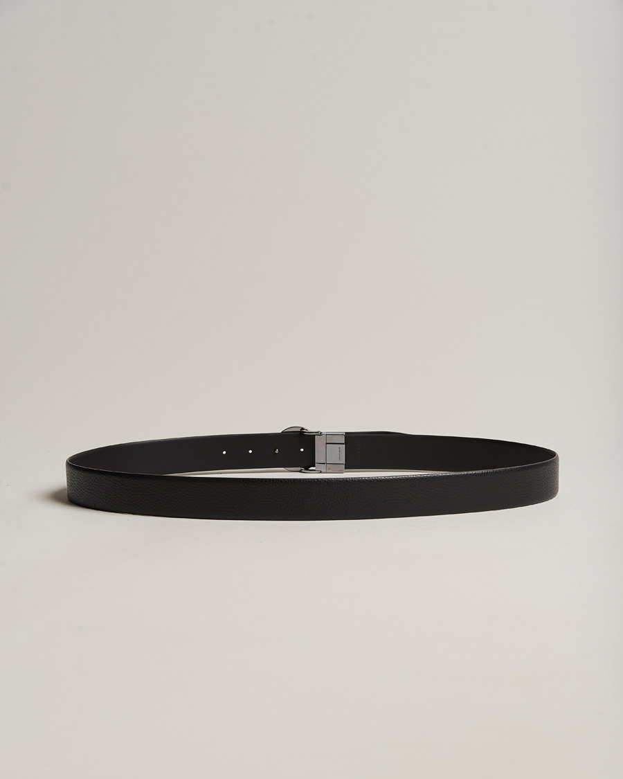Herre | Giorgio Armani Reversible Leather Belt Black | Giorgio Armani | Reversible Leather Belt Black