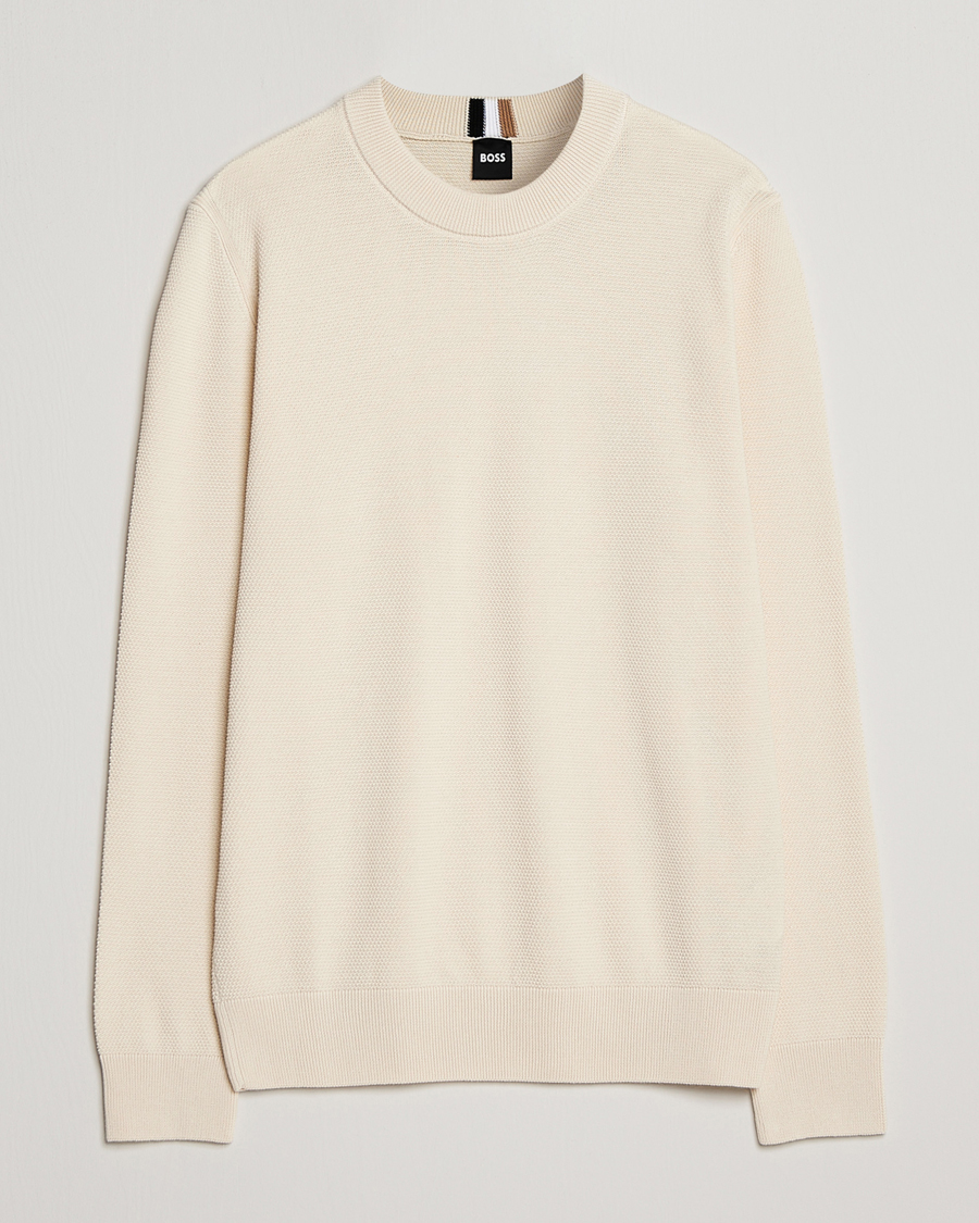 Herre | Gensere | BOSS BLACK | Ecaio Knitted Sweater Open White