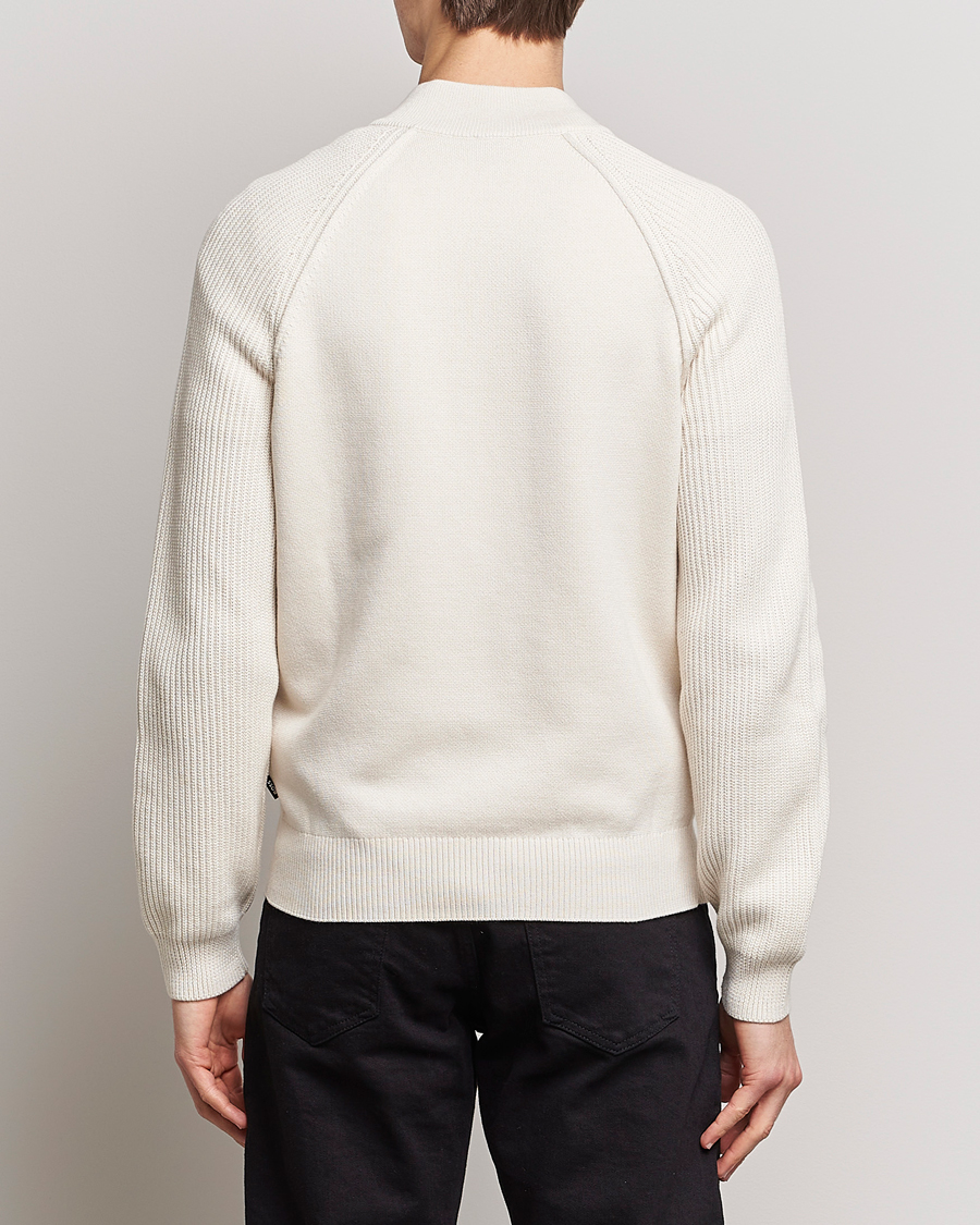 Herre | Gensere | BOSS BLACK | Grissino Structured Knitted Full-Zip Open White