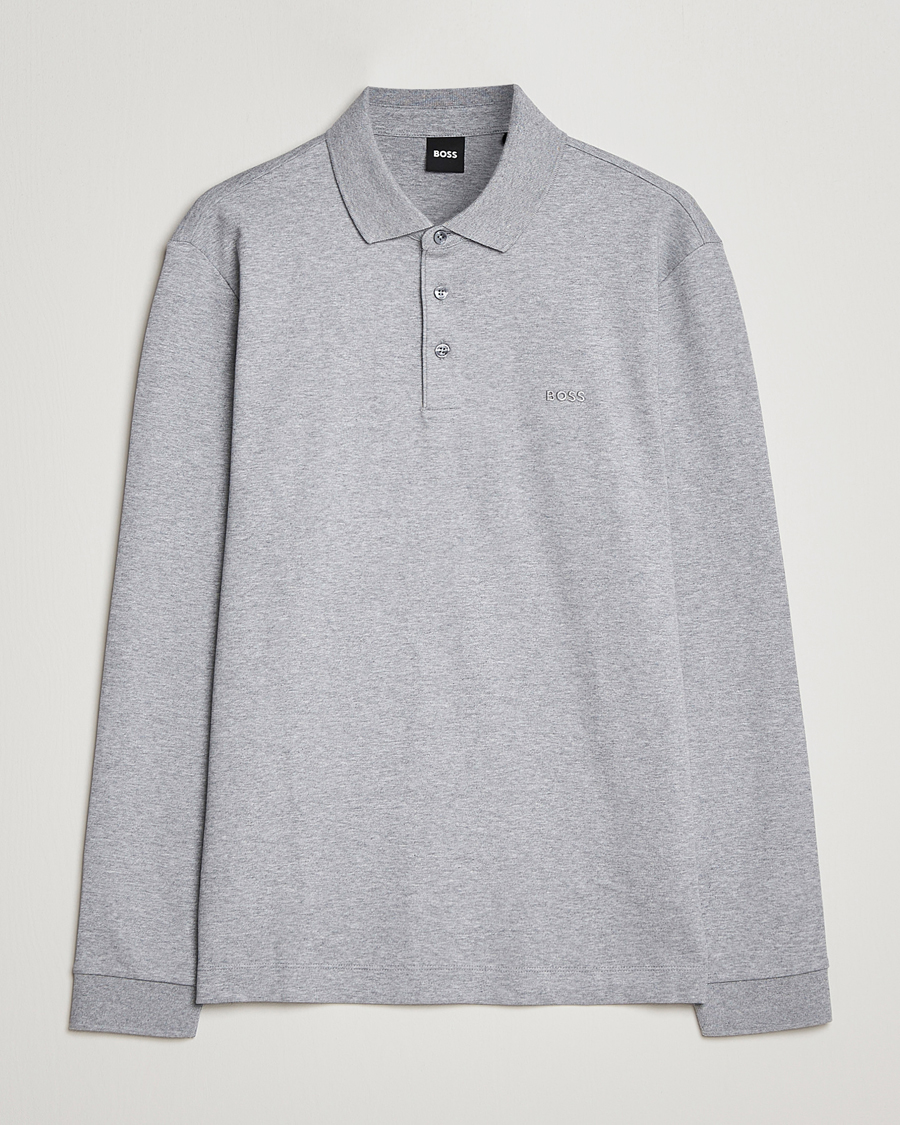 Herre | Gensere | BOSS BLACK | Pado Knitted Polo Shirt Silver