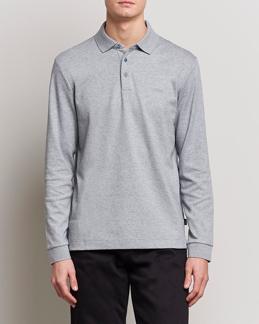 Herre | Gensere | BOSS BLACK | Pado Knitted Polo Shirt Silver