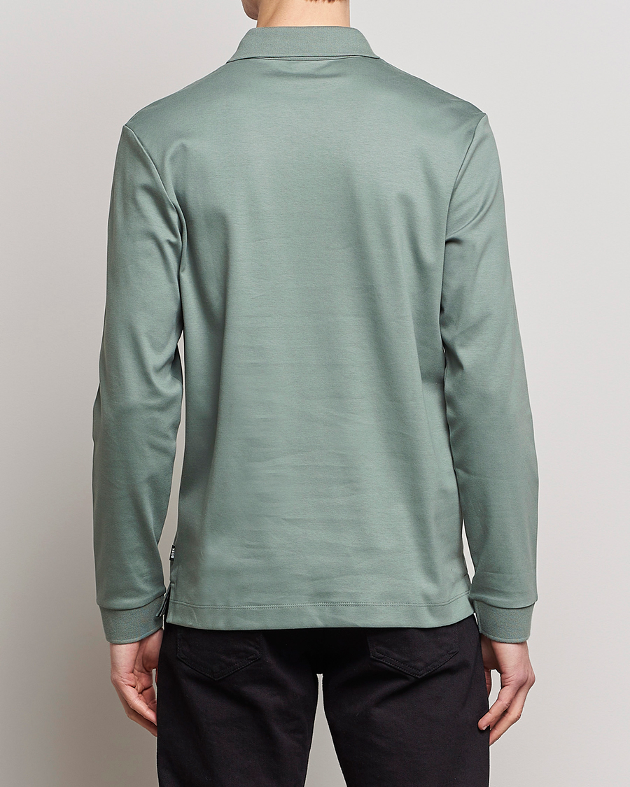 Herre | Gensere | BOSS BLACK | Pado Knitted Polo Shirt Open Green
