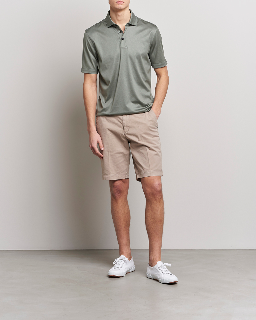 Herre | Pikéer | BOSS BLACK | Press Cotton/Lyocell Polo Open Green
