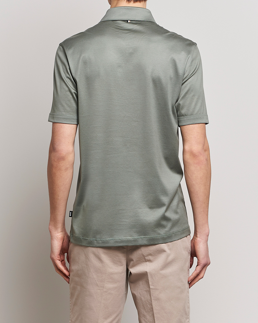 Herre | Pikéer | BOSS BLACK | Press Cotton/Lyocell Polo Open Green