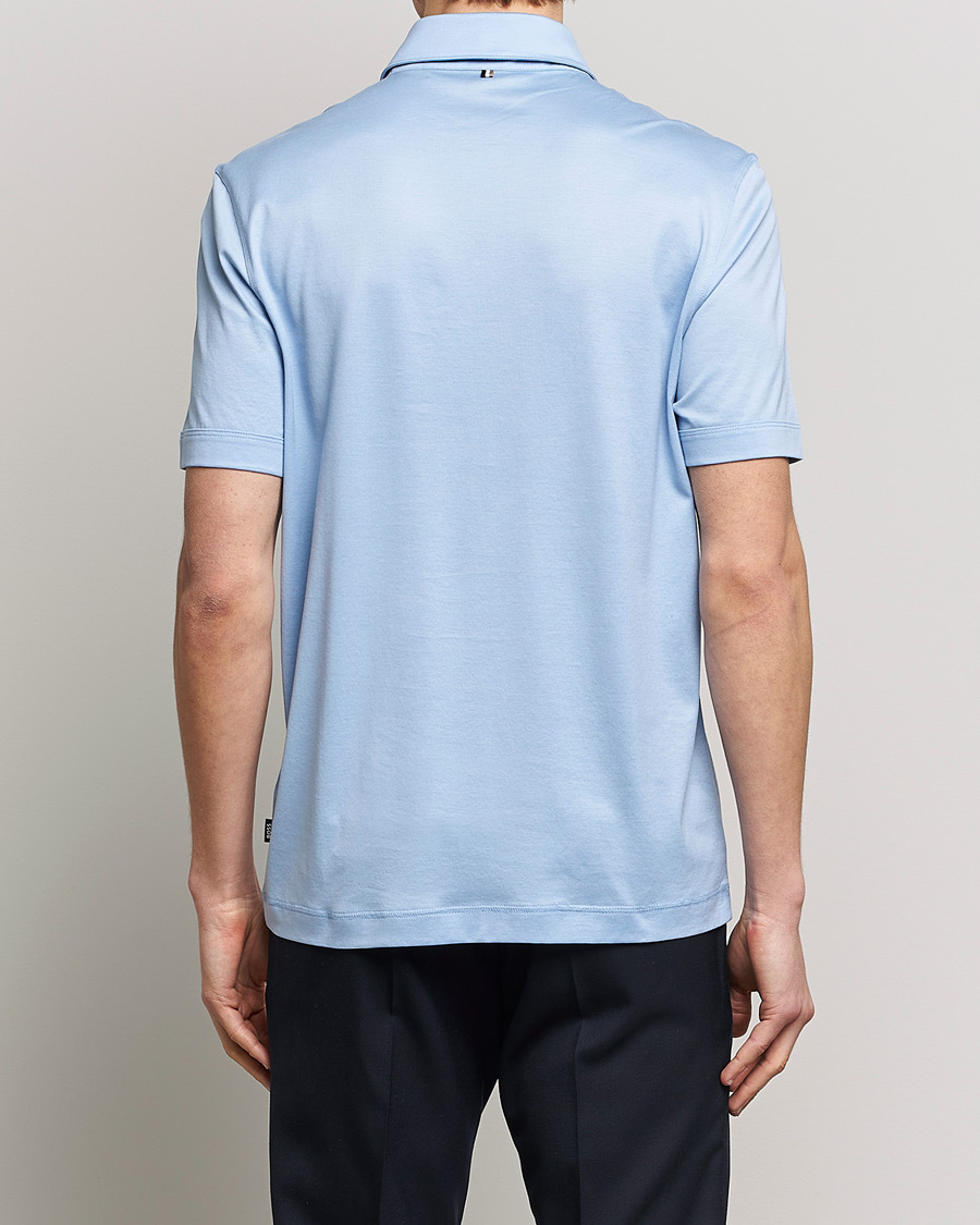 Herre | Pikéer | BOSS BLACK | Press Cotton/Lyocell Polo Open Blue