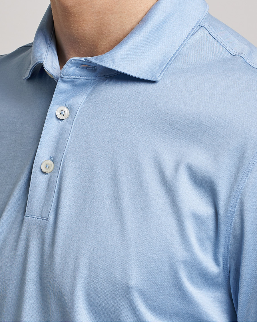 Herre | Pikéer | BOSS BLACK | Press Cotton/Lyocell Polo Open Blue