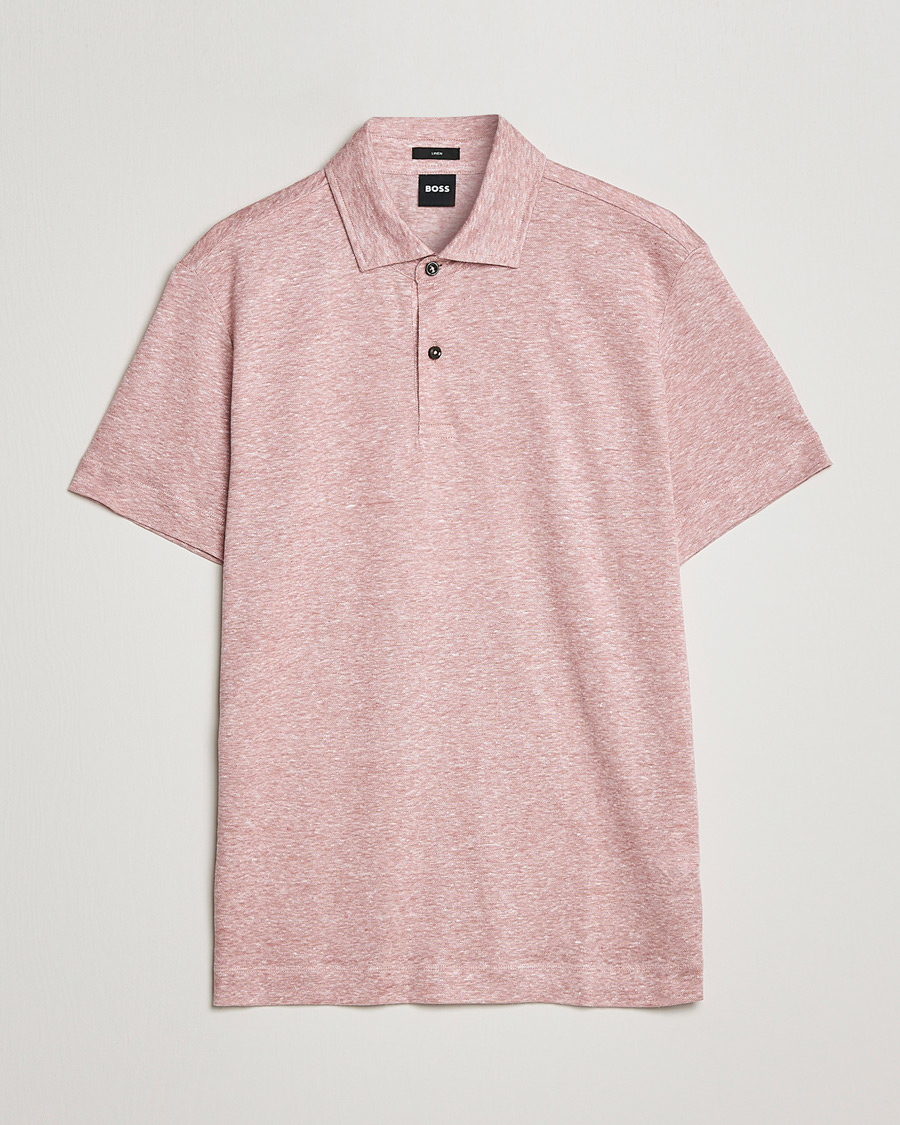 Herre | Pikéer | BOSS BLACK | Press Linen Polo Open Pink