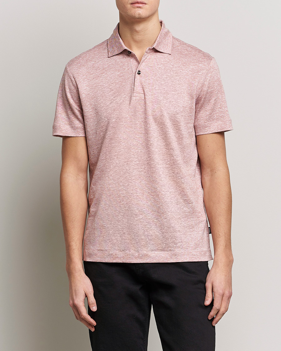 Herre |  | BOSS BLACK | Press Linen Polo Open Pink