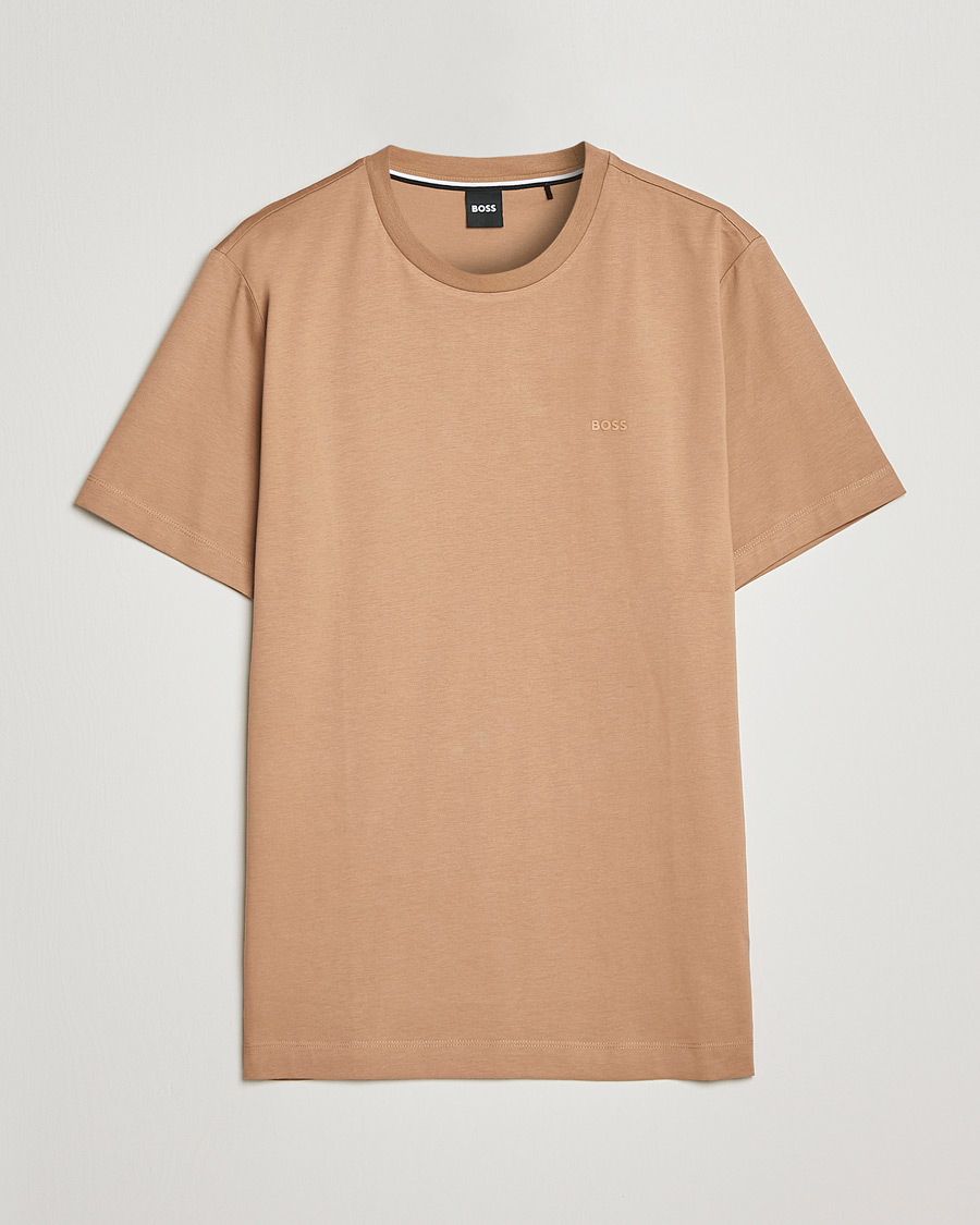 Herre | T-Shirts | BOSS BLACK | Thompson Logo Crew Neck T-Shirt Medium Beige
