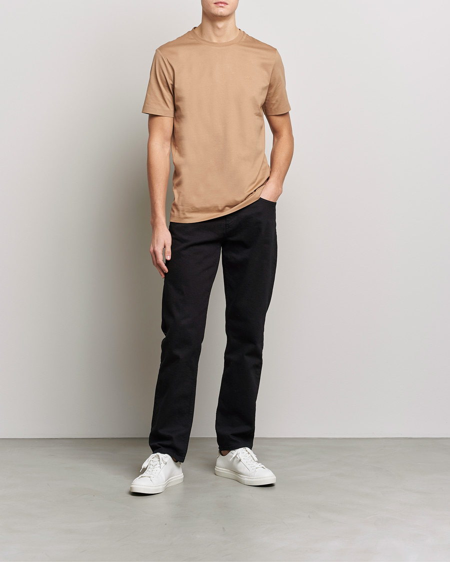Herre | T-Shirts | BOSS BLACK | Thompson Logo Crew Neck T-Shirt Medium Beige