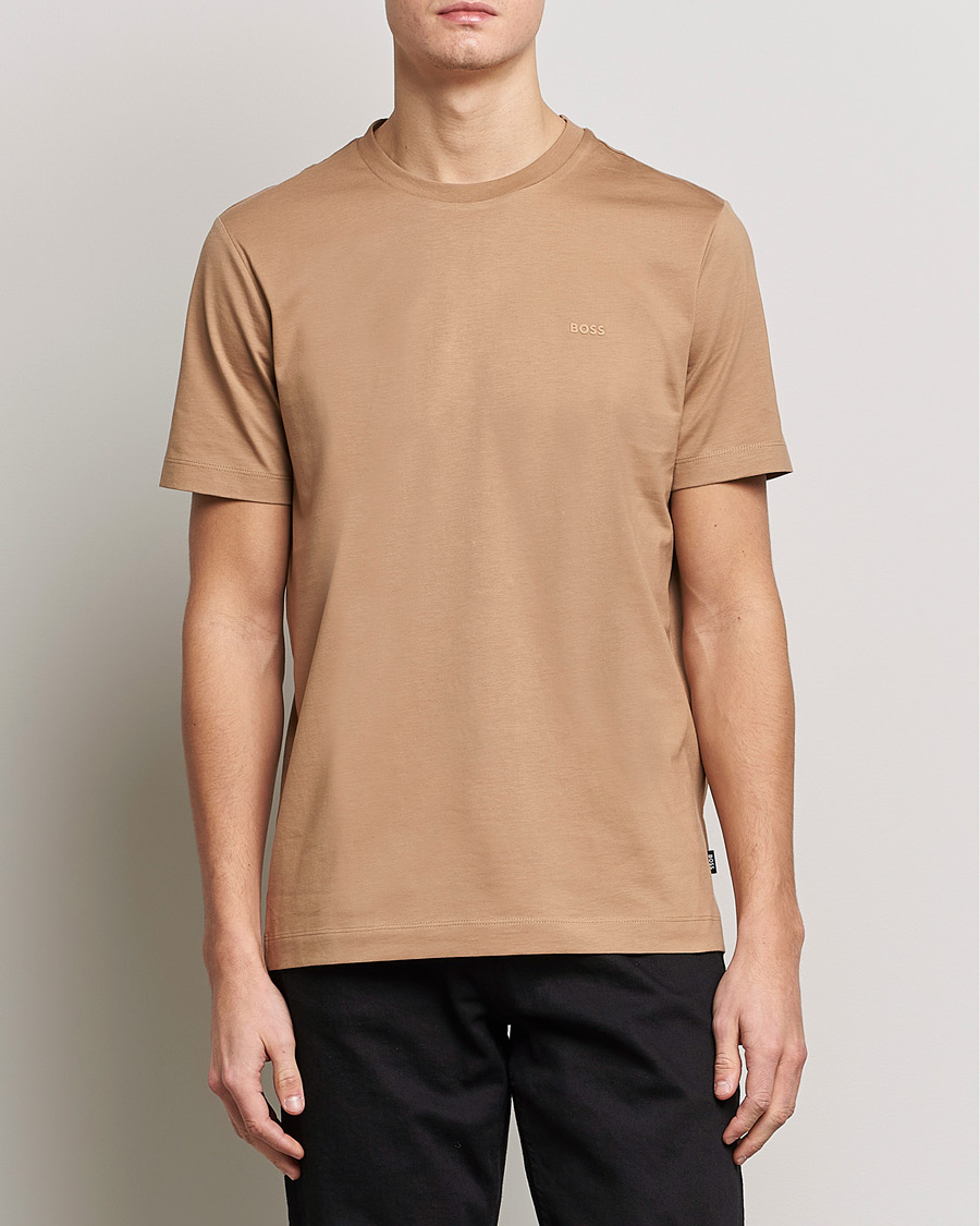Herre | T-Shirts | BOSS BLACK | Thompson Logo Crew Neck T-Shirt Medium Beige
