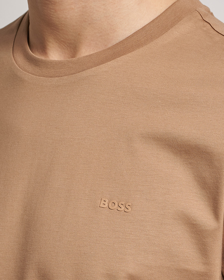 Herre | T-Shirts | BOSS BLACK | Thompson Logo Crew Neck T-Shirt Medium Beige