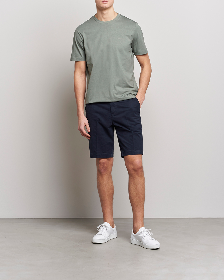 Herre | T-Shirts | BOSS BLACK | Thompson Logo Crew Neck T-Shirt Open Green