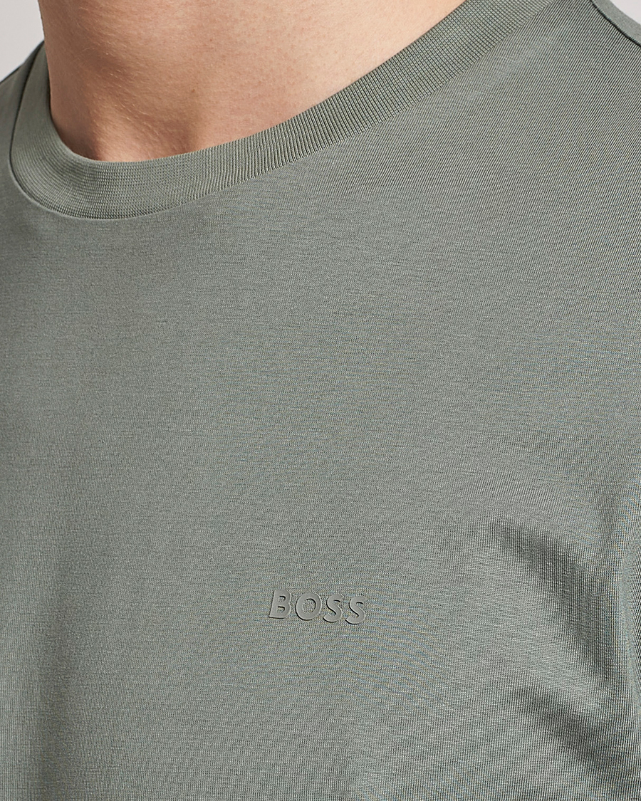 Herre | T-Shirts | BOSS BLACK | Thompson Logo Crew Neck T-Shirt Open Green