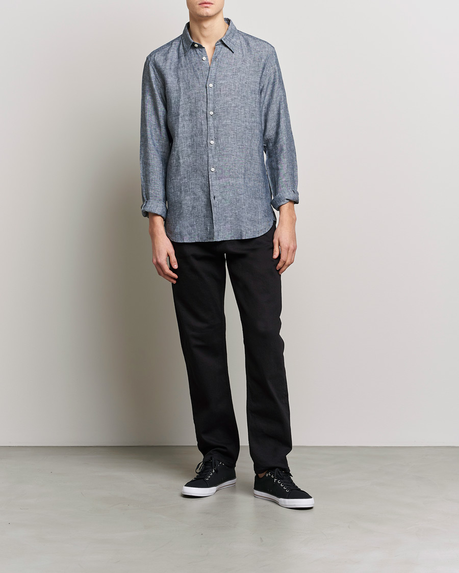 Herre | Skjorter | BOSS BLACK | Liam Linen Shirt Dark Blue