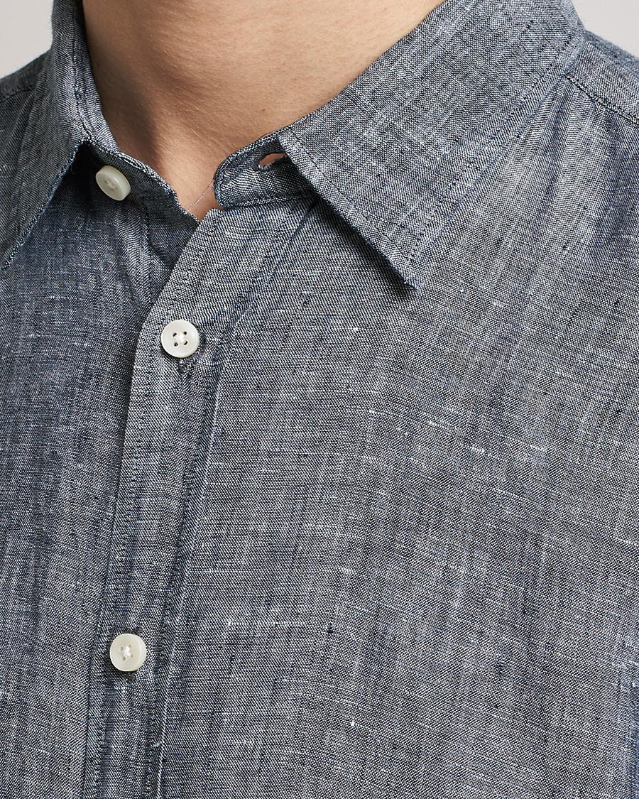 Herre | Skjorter | BOSS BLACK | Liam Linen Shirt Dark Blue