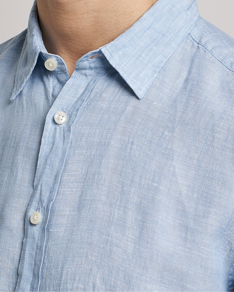 Herre | Skjorter | BOSS BLACK | Liam Linen Shirt Open Blue