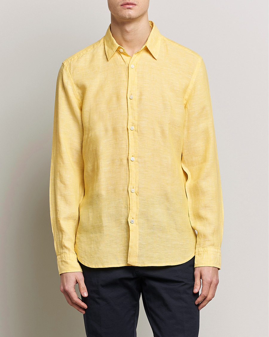 Herre | Skjorter | BOSS BLACK | Liam Linen Shirt Bright Yellow