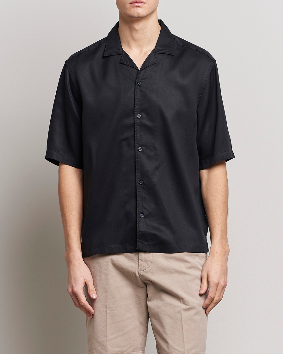 Herre | Kortermede skjorter | BOSS BLACK | Lars Resort Collar Short Sleeve Black