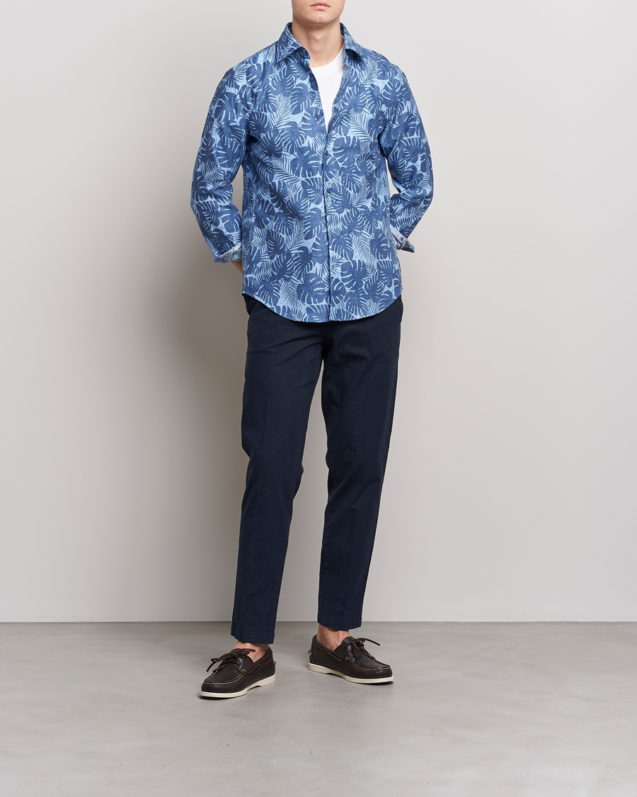 Herre | Bukser | BOSS BLACK | Kane Cotton/Linen Drawstring Trousers Dark Blue