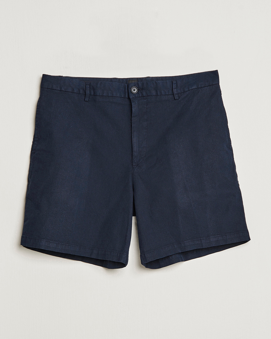Herre | Shorts | BOSS BLACK | Karlos Cotton/Linen Shorts Dark Blue