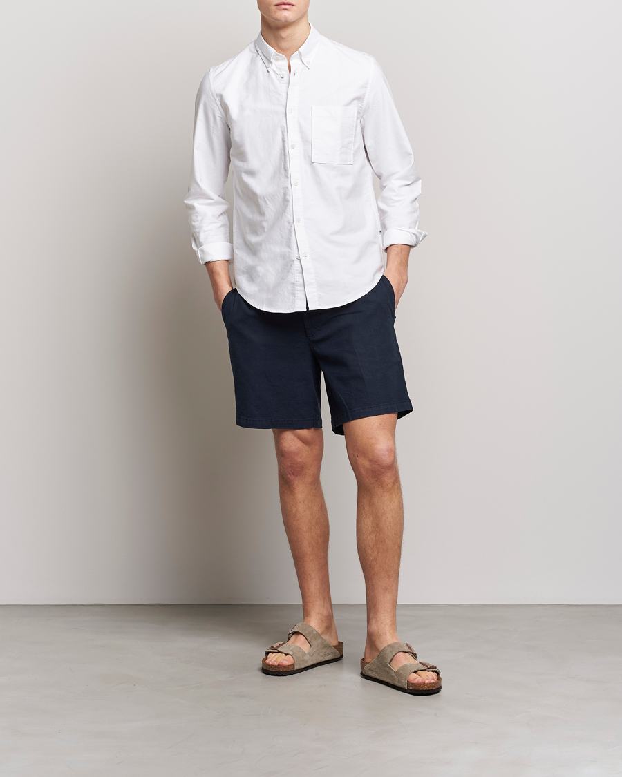 Herre | Shorts | BOSS BLACK | Karlos Cotton/Linen Shorts Dark Blue