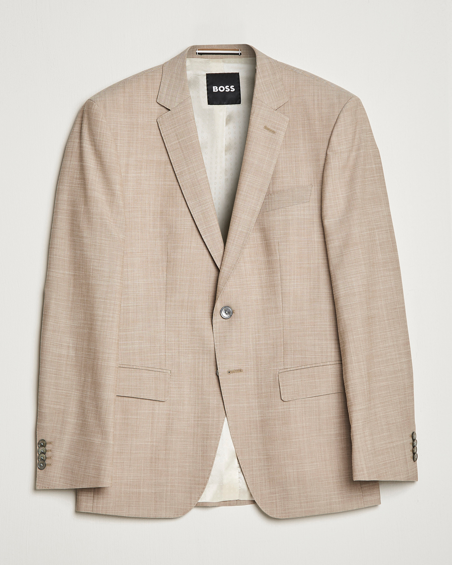 Herre | Dressjakker | BOSS BLACK | Huge Wool/Cotton Blazer Light Beige