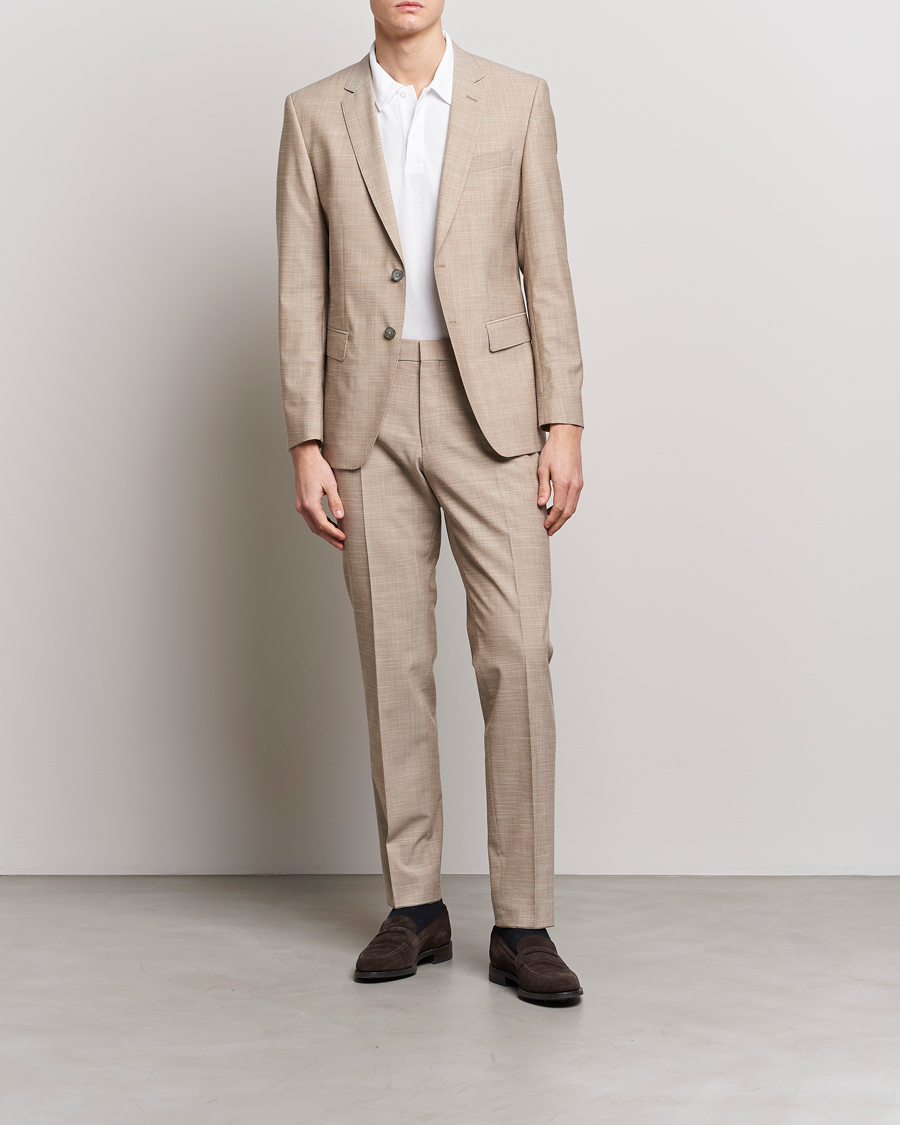 Herre | Dressjakker | BOSS BLACK | Huge Wool/Cotton Blazer Light Beige