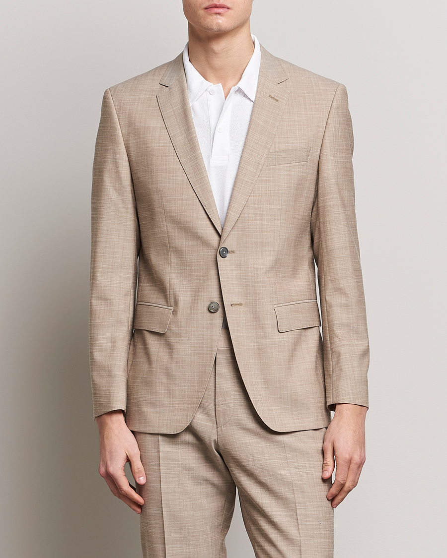 Herre |  | BOSS BLACK | Huge Wool/Cotton Blazer Light Beige