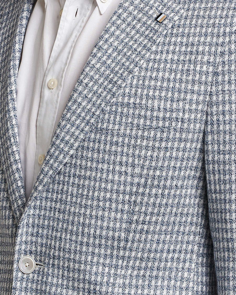 Herre | Dressjakker | BOSS BLACK | Hanry Linen/Cotton Structured Blazer Open Blue