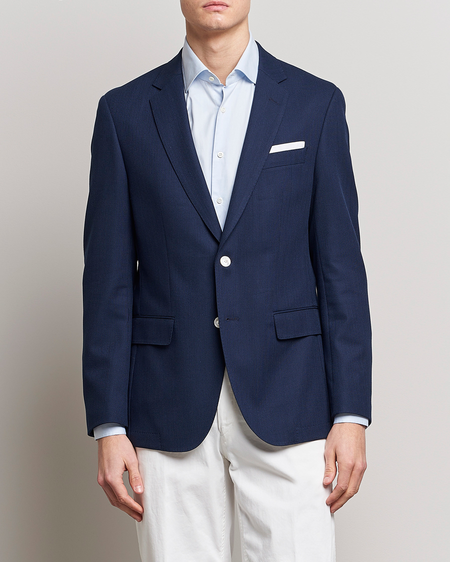 Herre | Dressjakker | BOSS BLACK | Hutson Wool/Cotton Club Blazer Dark Blue