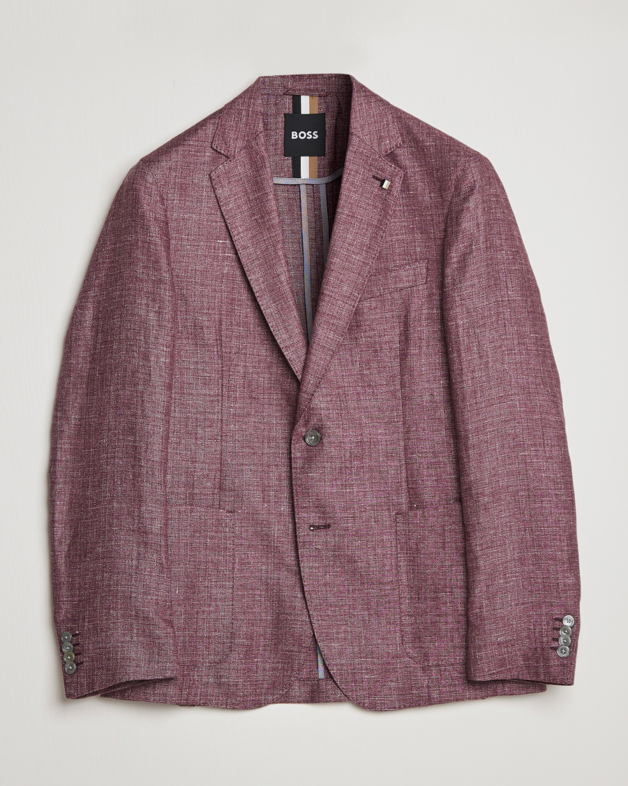 Herre | Dressjakker | BOSS BLACK | Hanry Linen/Wool Blazer Dark Red