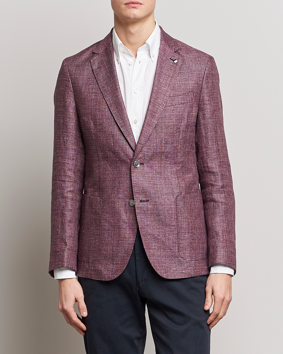 Herre | Dressjakker | BOSS BLACK | Hanry Linen/Wool Blazer Dark Red