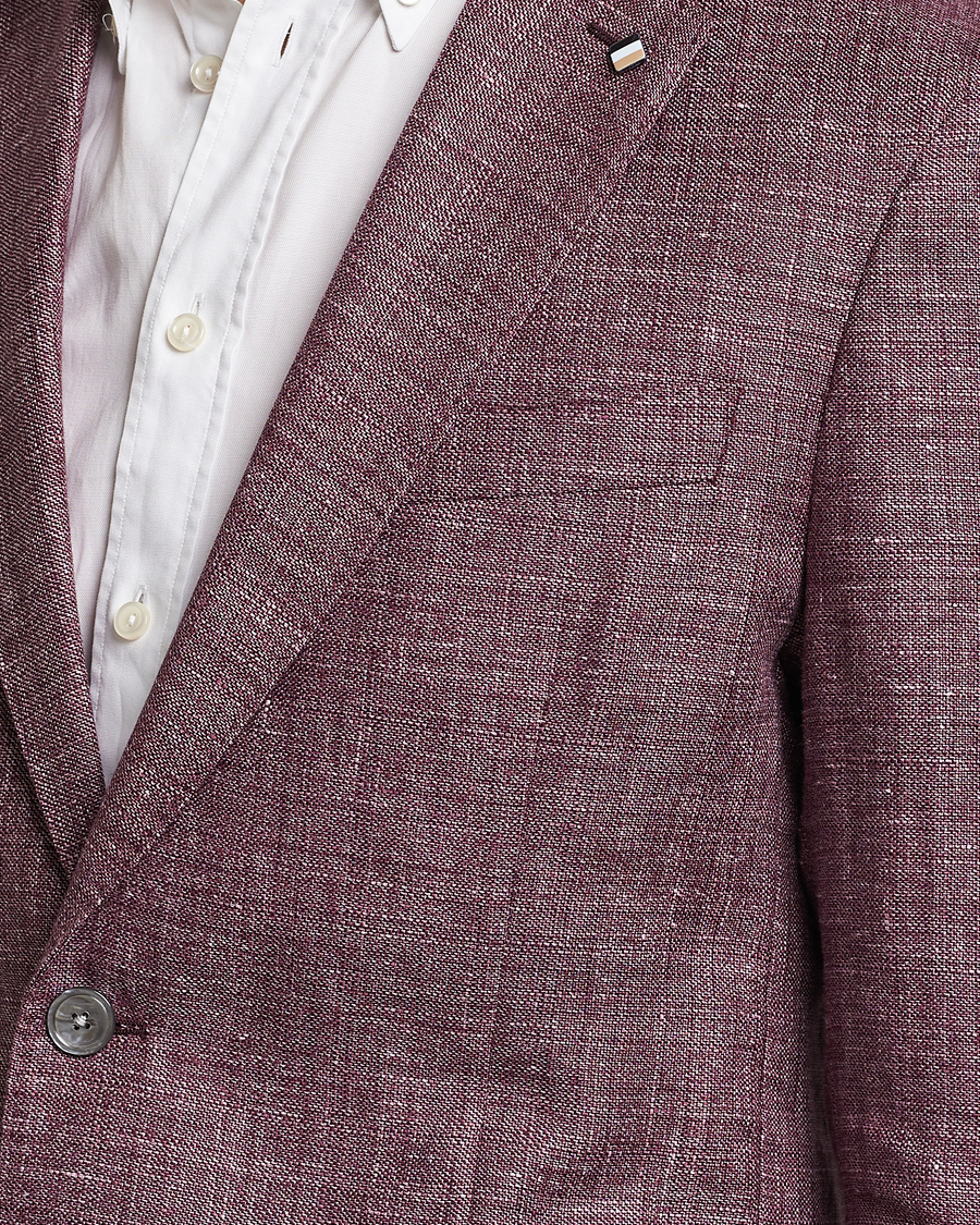 Herre | Dressjakker | BOSS BLACK | Hanry Linen/Wool Blazer Dark Red