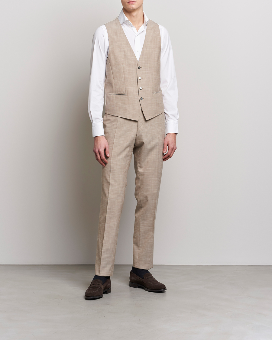 Herre | Dressjakker | BOSS BLACK | Huge Wool/Cotton Vest Light Beige