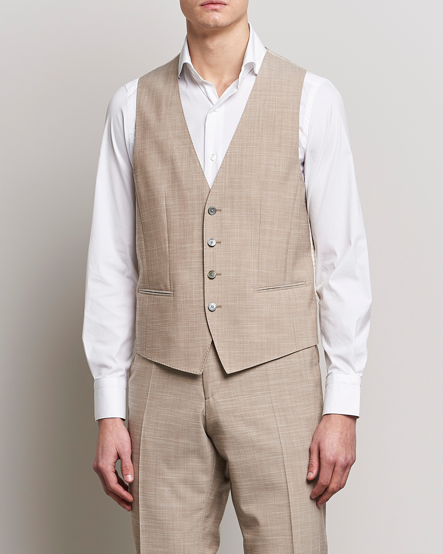 Herre | Dressjakker | BOSS BLACK | Huge Wool/Cotton Vest Light Beige